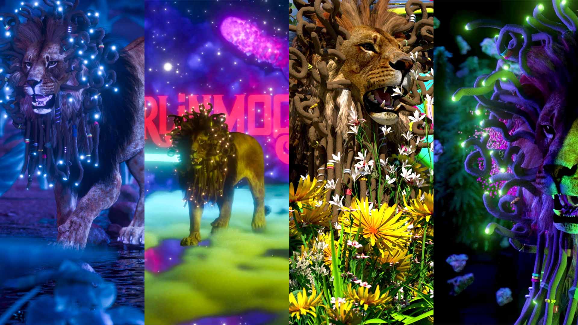 Concept: One Lion, Four Worlds